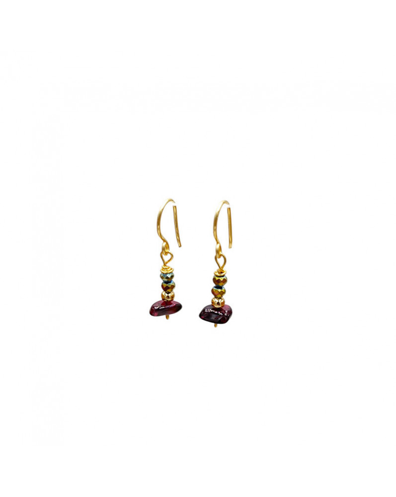 Pendientes Mini Piedras Granate Pendientes Mini Piedras Granate