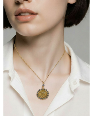 Collar Alambrismo Mini Cristales Grises