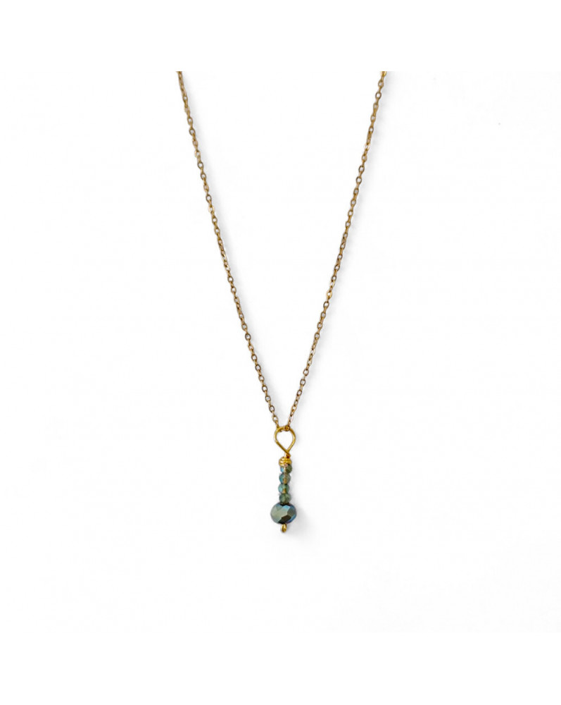 Cadena Mini Cristales Verdes