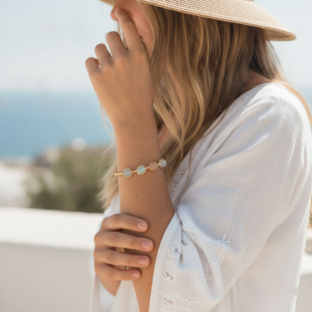 Pulsera Hilo Dorado Cielo