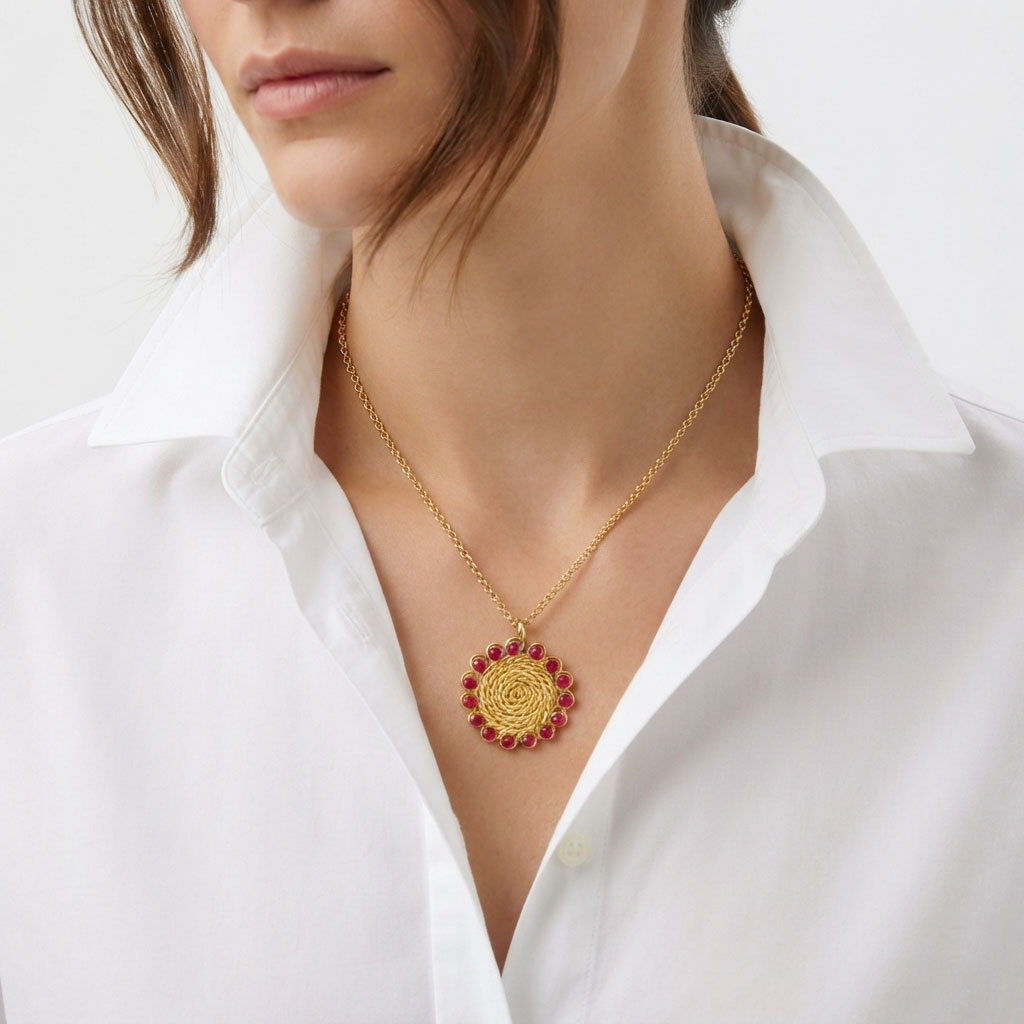 Collar Alambrismo Rojo
