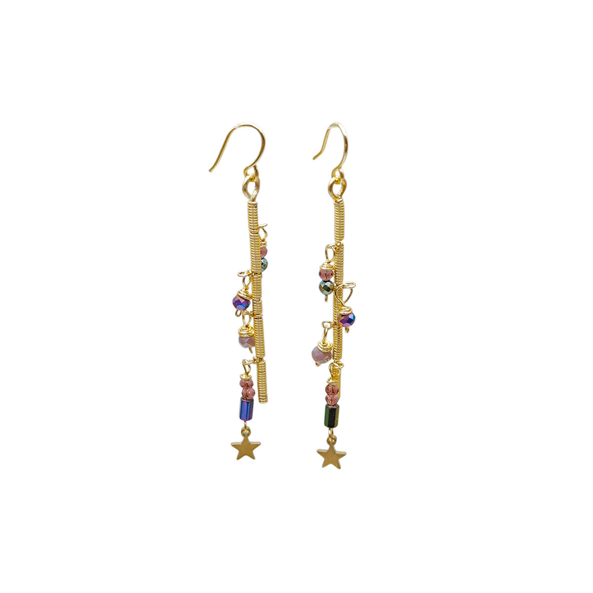 Pendientes largos y ligeros hechos a mano