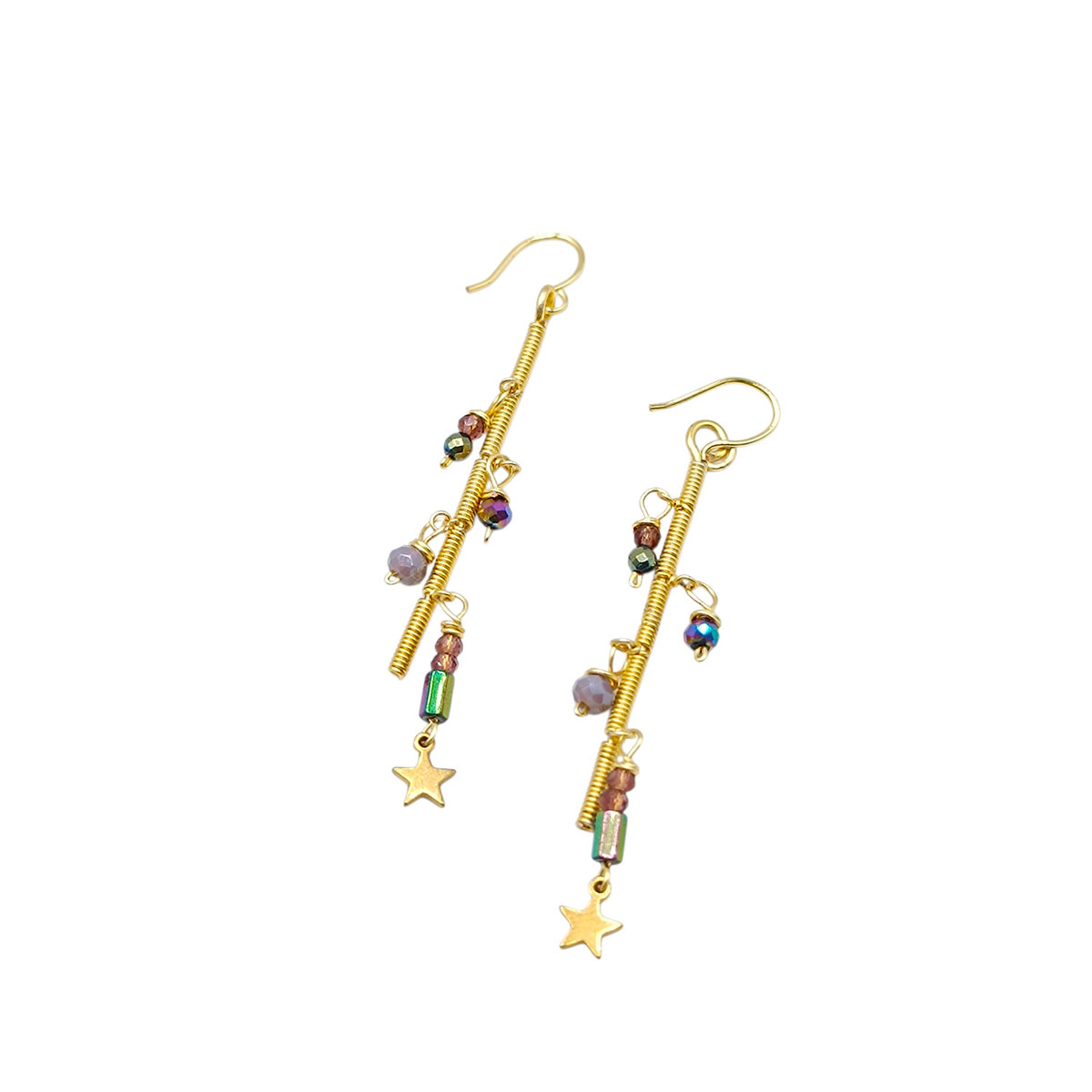 pendientes largos y ligeros hechos a mano