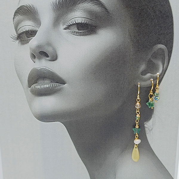 Pendientes Estrella Verde