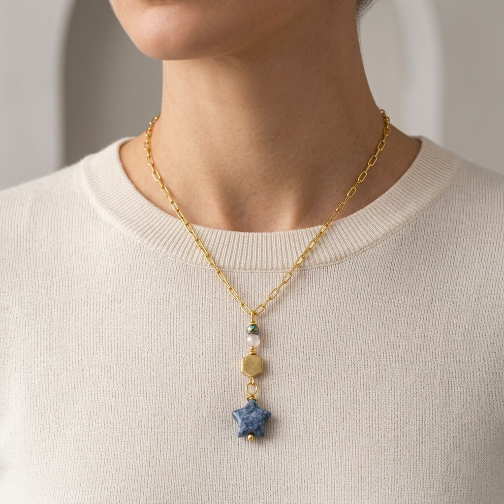 Collar Ágata Estrella Azul